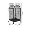 Rolling Metal Bird Cage Open Play Top Parrot Budgie Lovebird Finch Cage House