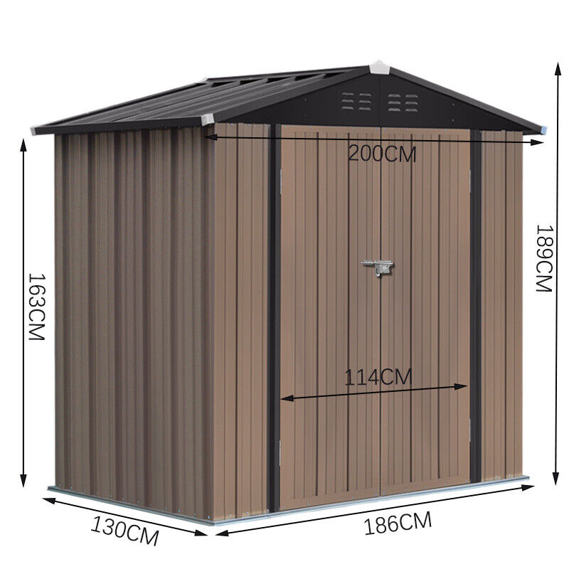 Garden Shed Storage Large Yard Store Door Steel Roof Building Tool Box Container