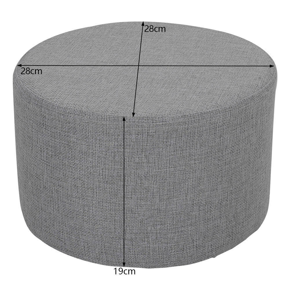 Fabric Round Ottoman Footstools Foot Rest Stool Pouffe Living Room Furniture NEW