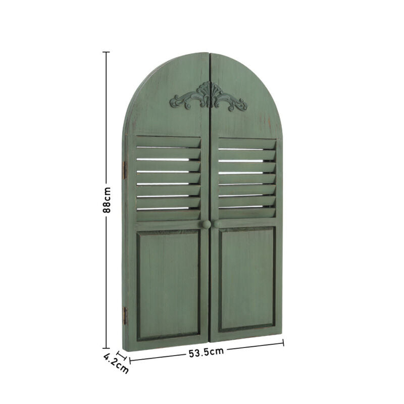 Garden Arched Mirror Gothic Rustic Wood/Metal Frame Wall Mount Outdoor Home Deco