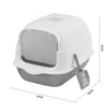 Hooded Cat Kitten Litter Tray Enclosed Pet Loo Toilet Box with Scoop Easy Clean
