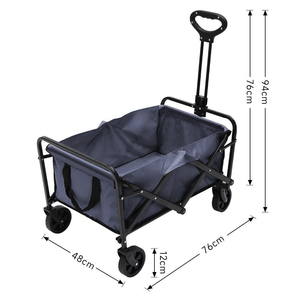 Outdoor Camping Trolley Wheelbarrow Folding Pull Along Wagon Truck Beach Fishing