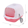 Hooded Cat Kitten Litter Tray Enclosed Pet Loo Toilet Box with Scoop Easy Clean