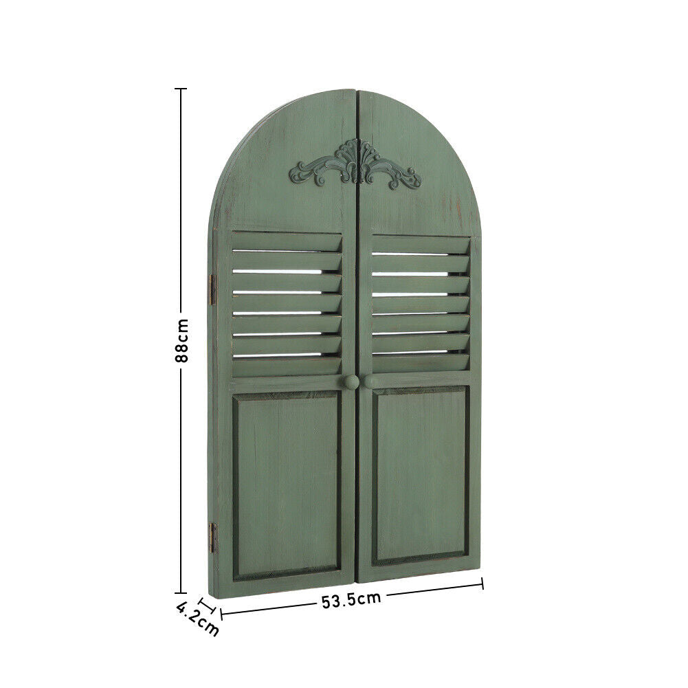 Rustic Look Window Style Home Garden Arched Wall Mirror In/Outdoor Patio Decor