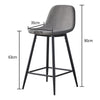 2X Bar Stools PU/ Velvet/ Fabric Breakfast Stool Chairs Kitchen Pub Grey Brown