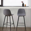 2X Bar Stools PU/ Velvet/ Fabric Breakfast Stool Chairs Kitchen Pub Grey Brown