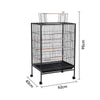 Rolling Metal Bird Cage Open Play Top Parrot Budgie Lovebird Finch Cage House