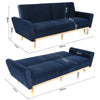 Upholstered 3 Seater Small Sofa Bed Settee Couch Recliner Sofabed Sleeper Beds