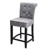 1/2pcs Button Quilted Backrest Barstool Fabric Velvet Padded Dining Chair Lounge