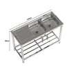 Stainless Steel Catering Sink Commercial Kitchen Restaurant Single/Double Bowl