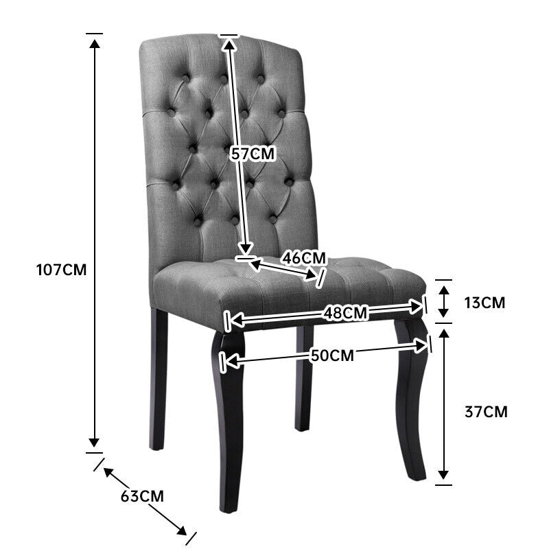 2/4Pcs Upholstered Dining Chair High Back Padded Seat with Door Knocker Kitchen