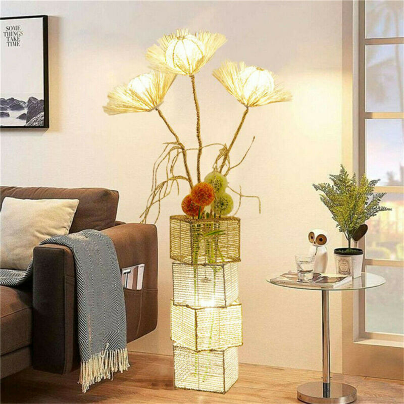 Modern Illumination Floor Lamp w/ Shelves LED Hanging Lamp Shade Corner Standing