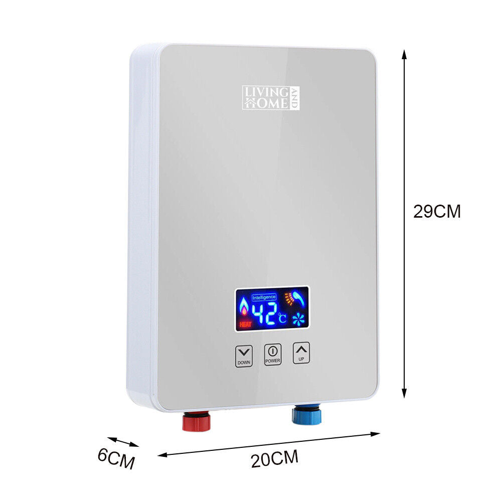 Electric Tankless Instant Hot Water Heater Boiler for Kitchen Bathroom Caravan
