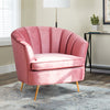 Velvet Oyster Scallop Shell Tub Chair Seat Armchair Wing Back Sofa Cafe Bedroom