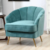 Velvet Oyster Scallop Shell Tub Chair Seat Armchair Wing Back Sofa Cafe Bedroom