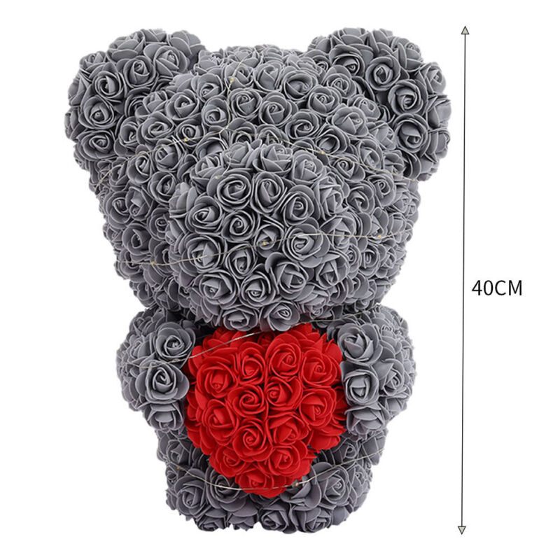LED FOAM ROSE BEAR ARTIFICIAL FLOWER ROSE TEDDY BEAR DOLL FADDISH LOVE GIFT BOX
