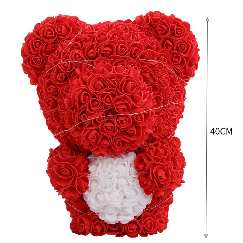 LED FOAM ROSE BEAR ARTIFICIAL FLOWER ROSE TEDDY BEAR DOLL FADDISH LOVE GIFT BOX