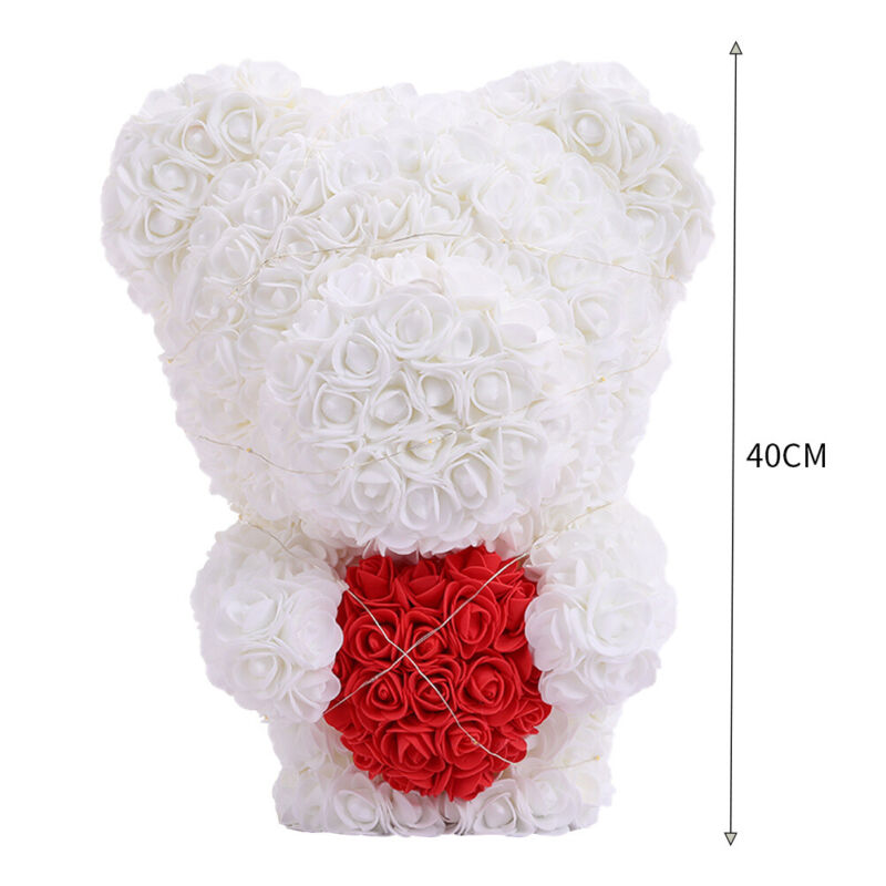 LED FOAM ROSE BEAR ARTIFICIAL FLOWER ROSE TEDDY BEAR DOLL FADDISH LOVE GIFT BOX
