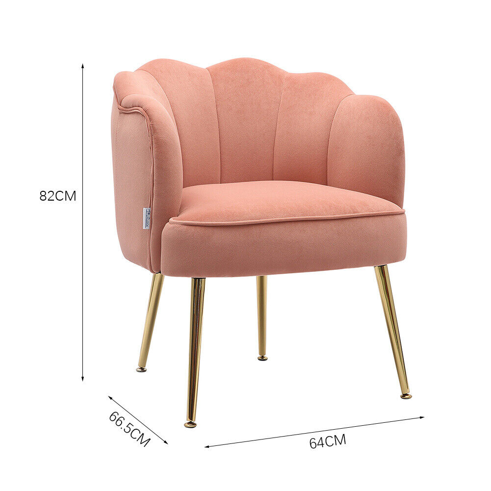 Velvet Oyster Scallop Shell Tub Chair Seat Armchair Wing Back Sofa Cafe Bedroom