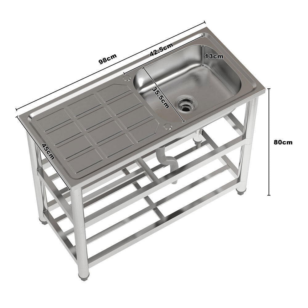 Stainless Steel Commercial Kitchen Sink Catering Sink Single Double Bowl Drainer