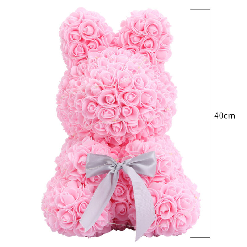 LED FOAM ROSE BEAR ARTIFICIAL FLOWER ROSE TEDDY BEAR DOLL FADDISH LOVE GIFT BOX
