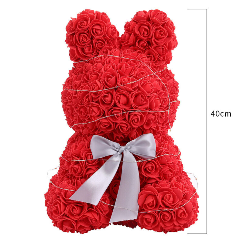 LED FOAM ROSE BEAR ARTIFICIAL FLOWER ROSE TEDDY BEAR DOLL FADDISH LOVE GIFT BOX