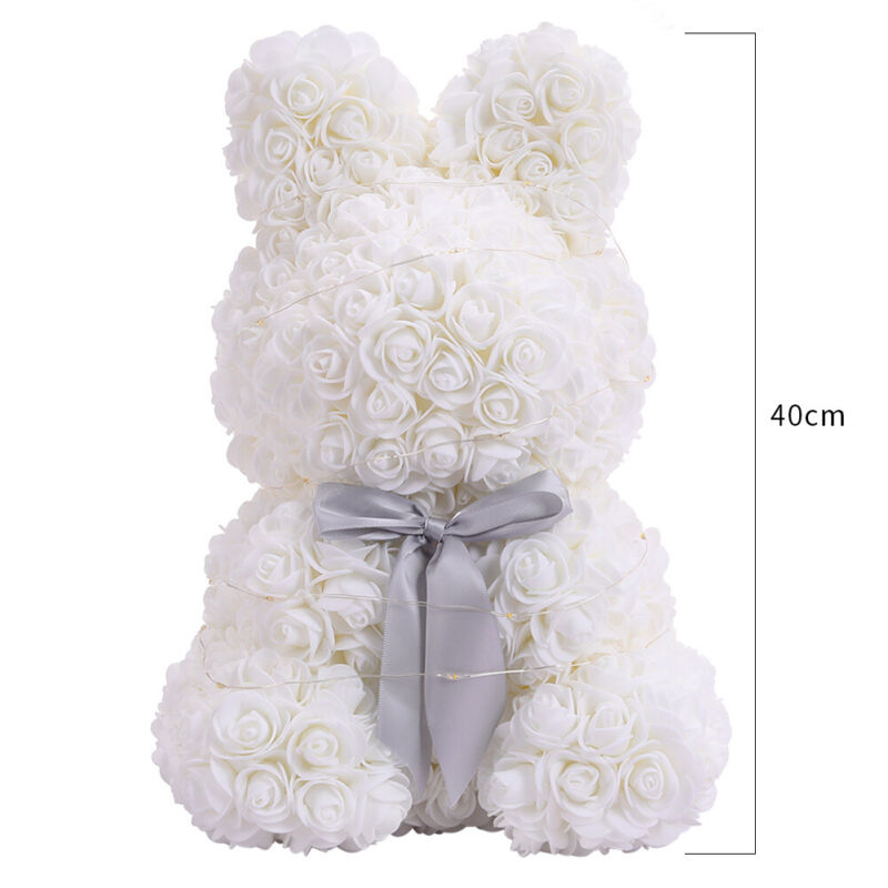 LED FOAM ROSE BEAR ARTIFICIAL FLOWER ROSE TEDDY BEAR DOLL FADDISH LOVE GIFT BOX