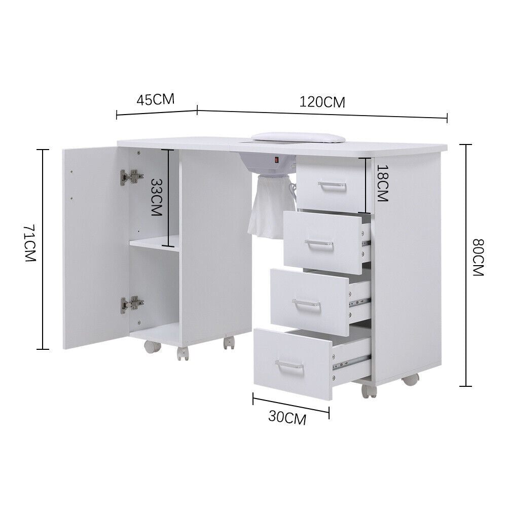 Professional Manicure Table Nail Beauty Salon Station Technician Storage Desk UK