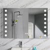 Bathroom Storage Mirror Cabinet Shelf White LED Wall Mirror with Demister Pad UK