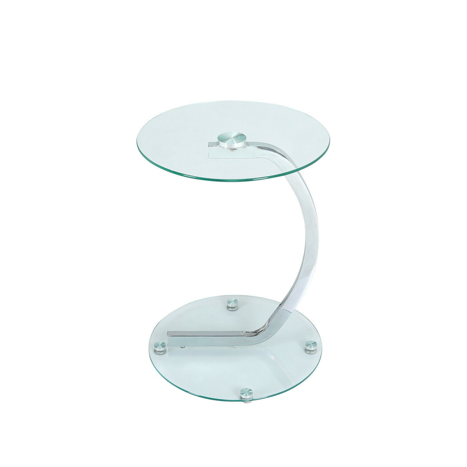 Sofa Side Table Glass Coffee Snack Coffee Desk Laptop Stand End for Living Room