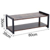 Industrial Shoe Rack 2/3 Tiers Wood Metal Shelf Footwear Organizer Space Saving