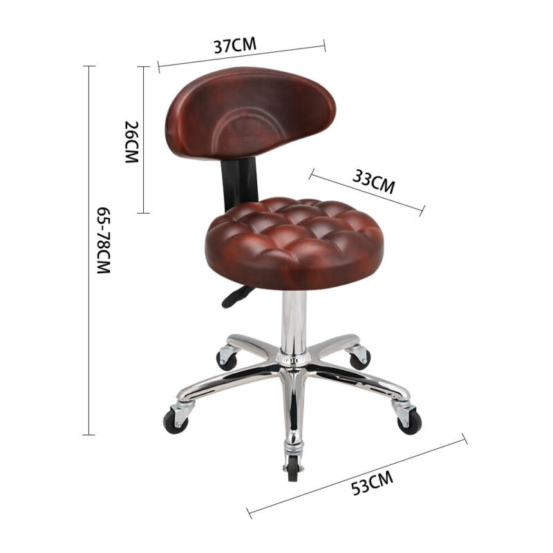2 Pieces Upholstered Swivel Stool Adjustable Height Chair Office Desk Bar Stool