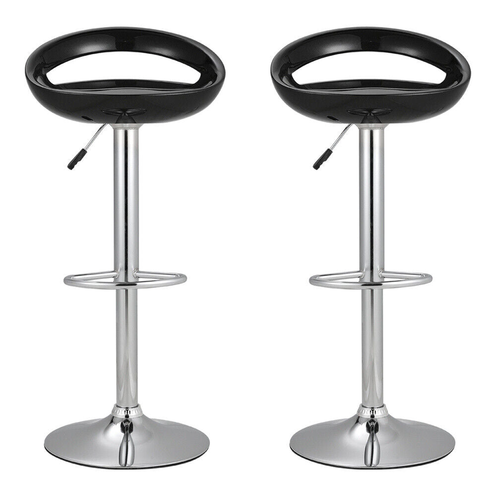 2x Breakfast Bar Stools Swivel Gas Lift Chairs Kitchen Pub Chair with Metal Base