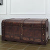 Retro Wooden Treasure Chest Vintage Storage Box Trunk Coffee Table Lockable UK