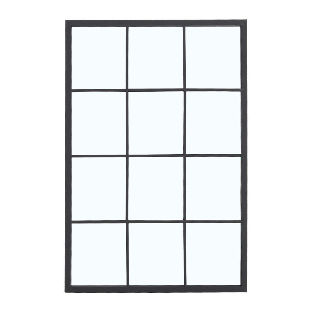 Rectangle Square Rustic Window Style Hanging Wall Mirror Hallway Home Decor