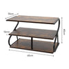Industrial Shoe Rack 2/3 Tiers Wood Metal Shelf Footwear Organizer Space Saving