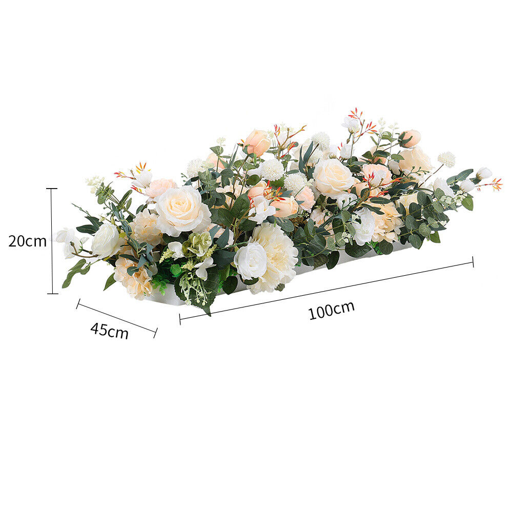 100/50cm Artificial Fake Rose Flower Row Wedding Arch Stage Wall Party DIY Decor