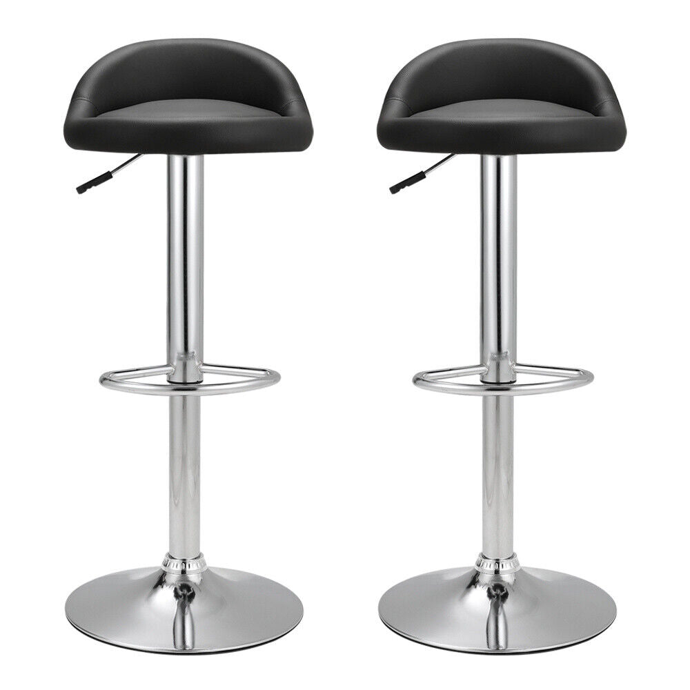 2x Breakfast Bar Stools Swivel Gas Lift Chairs Kitchen Pub Chair with Metal Base