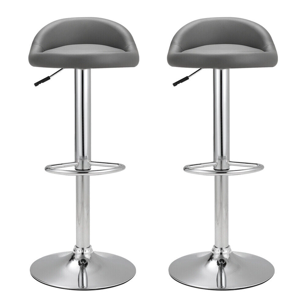 2x Breakfast Bar Stools Swivel Gas Lift Chairs Kitchen Pub Chair with Metal Base