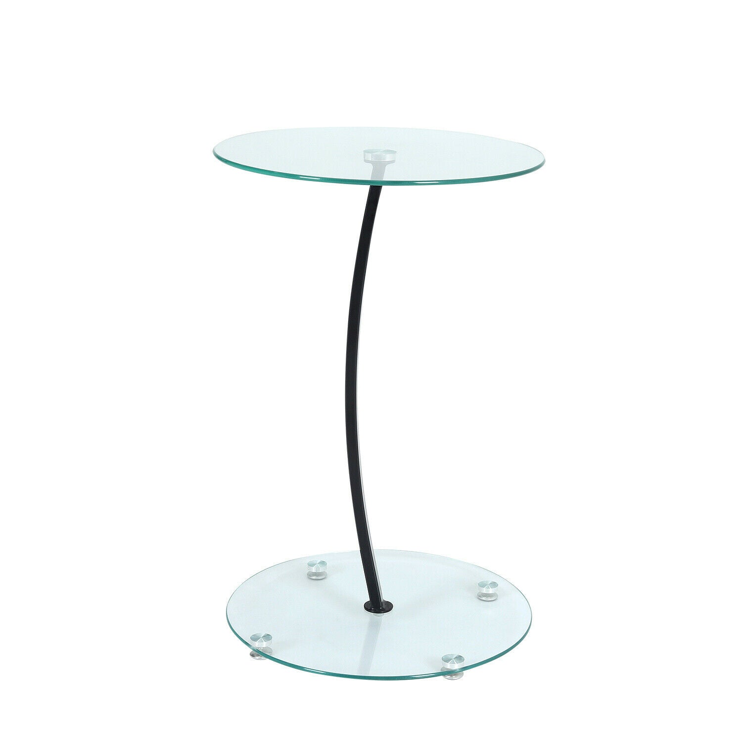 Sofa Side Table Glass Coffee Snack Coffee Desk Laptop Stand End for Living Room