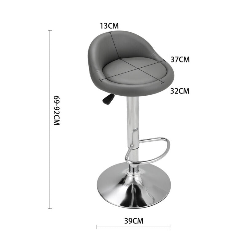 2 Pieces Upholstered Swivel Stool Adjustable Height Chair Office Desk Bar Stool