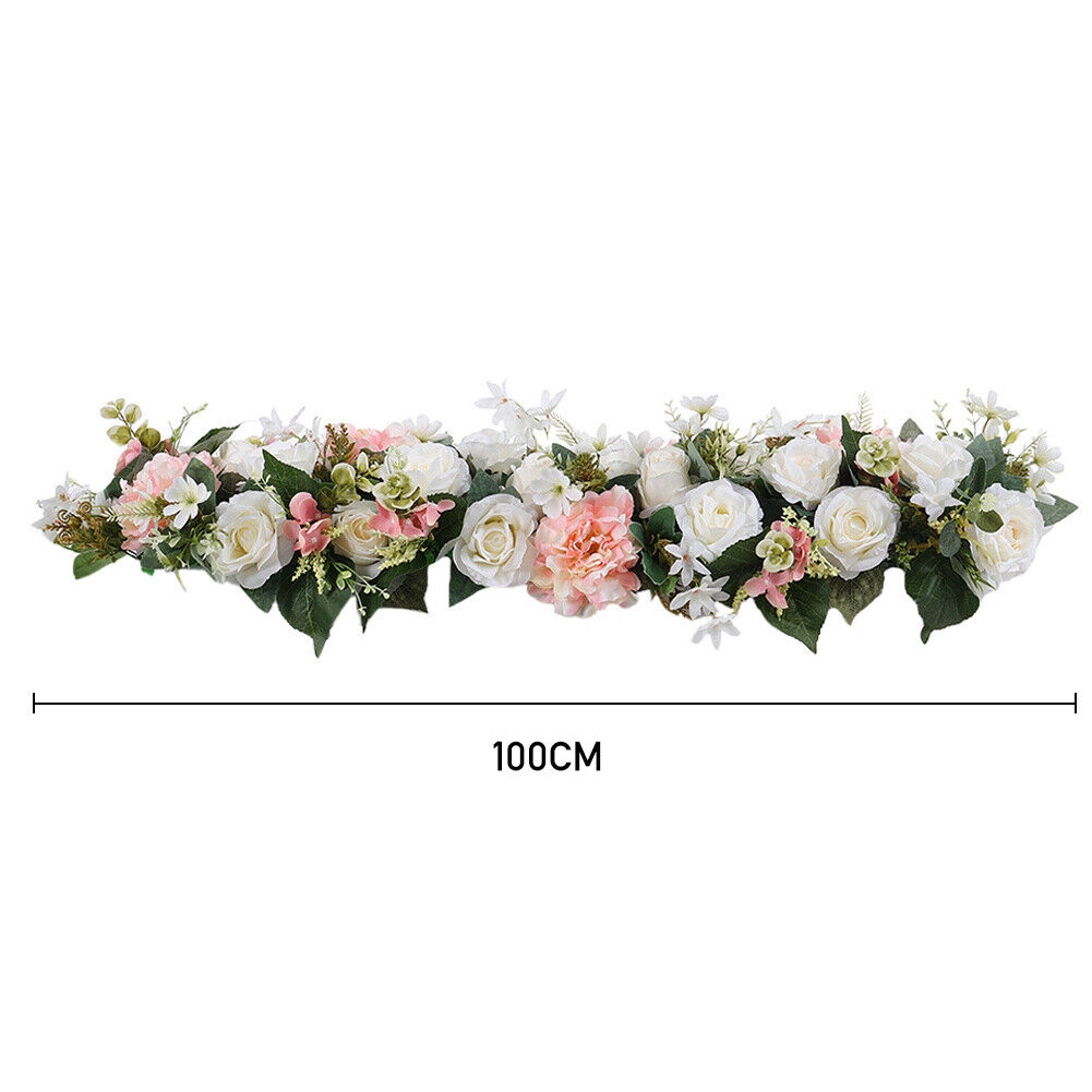 100/50cm Artificial Fake Rose Flower Row Wedding Arch Stage Wall Party DIY Decor
