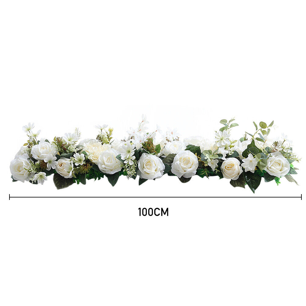 100/50cm Artificial Fake Rose Flower Row Wedding Arch Stage Wall Party DIY Decor