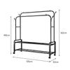 Mobile Double Clothes Hanging Rail w/ Storage Shelf Garment Shoes Display Stand