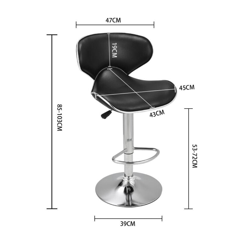 2 Pieces Upholstered Swivel Stool Adjustable Height Chair Office Desk Bar Stool