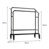 Mobile Double Clothes Hanging Rail w/ Storage Shelf Garment Shoes Display Stand