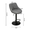 2 Pieces Upholstered Swivel Stool Adjustable Height Chair Office Desk Bar Stool