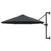 Wall-Mounted Parasol & Metal Pole Umbrella Patio Parasol Garden Umbrella
