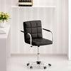 Cushioned Computer Office Desk Chair Chrome Legs Lift Swivel PU Leather Chair UK