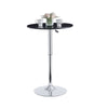 2x PU Leather Bar Stools&Round MDF Top Chromed Base Bar Table Height Adjustable